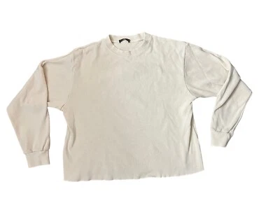 Sudadera Brandy Melville Erica Cuello Redondo Grande 100% Algodón Beige Foto 1 de 4