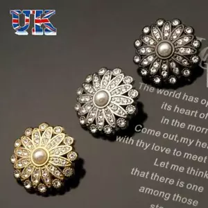 Button Pearl Clothing Buttons Sewing Accessories Shiny Rhinestone Shirt Buttons - Picture 1 of 13