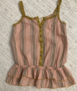 Matilda Jane Girls Top Joanna Gaines Sz 6 Camp Morning Sunrise Spaghetti Straps - Picture 1 of 9