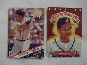 (2) DAVID JUSTICE 1993 LEAF GOLD LEAF STARS, 1992 DONRUSS GALLERY OF STARS - Bild 1 von 2
