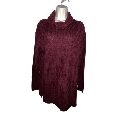 Suéter Vineyard Vines Punto Texturizado Capucha Cuello Mezcla Lana Vino Tinto Mediano Nuevo Foto 1 de 4