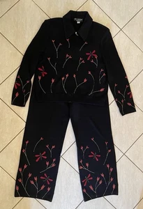 St. John Collection By Marie Grigio - Giacca e pantaloni in maglia nera - Libellule 14/10 - Foto 1 di 21