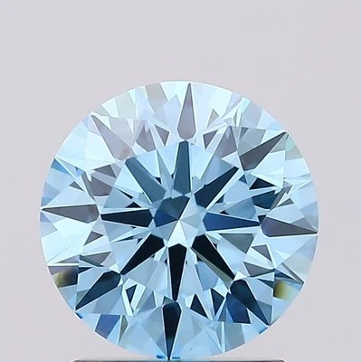 Round 1.55 Ct Fancy Vivid Blue VS1 IGI Certified Lab Grown CVD Diamond - Image 1 of 4