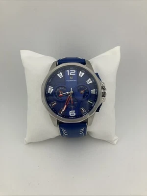Reloj Morphic Hombre 47mm Tono Plateado Esfera Azul Cronógrafo Fecha 24H 316L -FUNCIONA Foto 1 de 4
