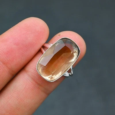 Morganite Gemstone 925 Sterling Silver Ring Handmade Jewelry Ring For Gift - Image 1 of 4