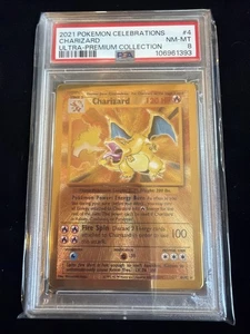 Carta Charizard Celebrazioni Metallo 004/102 Holo PSA 8 - Foto 1 di 2