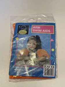 Vintage Esco Water Wings Arm Band Floaters NOS Orange PVC - Picture 1 of 3