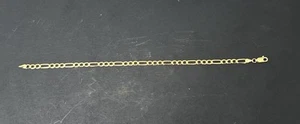 Yellow Gold 10k Figaro Link Bracelet 2.95 Grams 8” Long - Picture 1 of 5