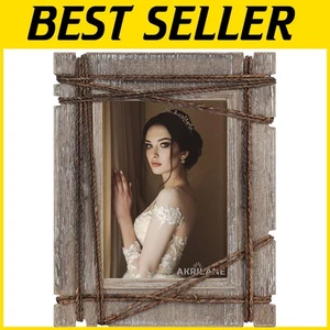 Versatile Rustic Photo Frame 5x7 - Ideal for Vertical or Horizontal Display - Picture 1 of 8