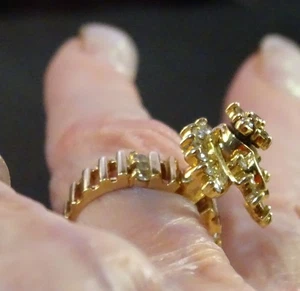 NUEVO ANILLO GIRATORIO DE ORO 14k aplicación .75ct diamante talla 6 pesado 9 gramos gr. - Imagen 1 de 11