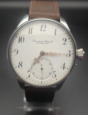 Movimiento reloj bolsillo vintage IWC Schaffhausen, esfera esmaltada, 47 mm Foto 1 de 4