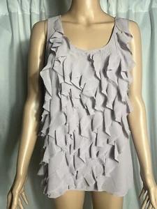 Michael Kors Women’s Size 8 Chic Ruffled Sleeveless Top Light Lavender Tank - Picture 1 of 6