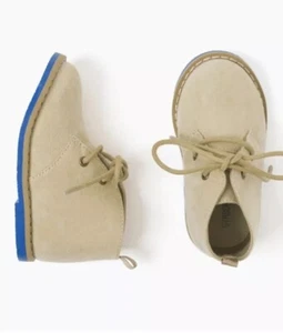 Gymboree Shoes Easter Tan Blue Dressy boots Shoes Boys Church NWT Size 2 - Picture 1 of 1