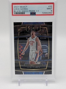 2021-22 Panini Select Luka Garza Black Prizm 1/1 Rookie RC PSA 9