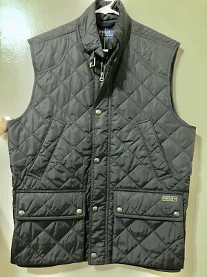 NWOT Polo Ralph Lauren M Medium Vintage Vest Equestrian Navy Blue Green Plaid - Image 1 of 4