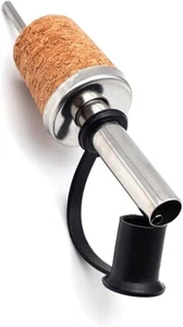 Tappo versatore dosatore in acciaio sughero professionale olio aceto cocktail - Imagen 1 de 6