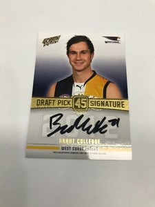 2013 Select AFL Prime Draft Pick Signature Card DPS25 Brant Colledge-West Coast