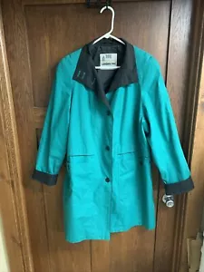 Vintage Towne London Fog Coat Womens 16 Regular Green - Picture 1 of 5