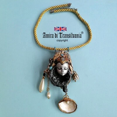 Art Deco Nouveau Joyería Collar Estilo Retro Colgante Lujo Concha Mujer Luna por Foto 1 de 4