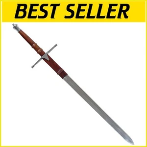 Authentic Braveheart Sword with Leather Sheath – 40.75-Inch Dual-Edged Blade - Picture 1 of 4