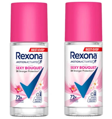 2 x Rexona Roll On Sexy Bouquet 3x Antitranspirante Protección Más Fuerte 45 ml. Foto 1 de 4