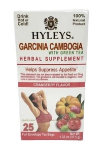 Hyleys Tea Garcinia Cambogia Green Tea Cranberry 25 Tea Bags 1.32 Oz - 09/24 - Picture 1 of 7