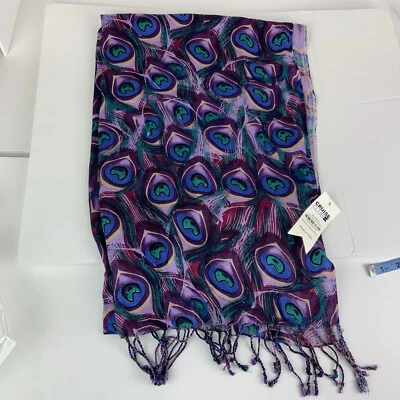 Bufanda Cruise Club Pashmina Animal Print Hecha en India 80” X 27” Nueva Foto 1 de 3