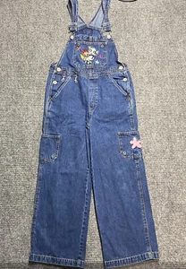 Vintage Power Puff Girls Overalls Girls 7/8 Blue Denim Cartoon Network Y2K 90s - Picture 1 of 10