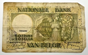 1938 Belgium 50 Francs P#106c Leopold III Nationale Bank Van Belgie Currency - Picture 1 of 2