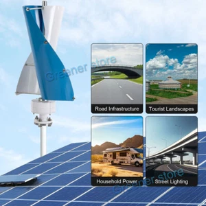 800W Vertical Axis Wind Turbine Generator 12V/24V Home Windmill Controller Kit - Picture 1 of 21