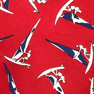 VTG 80S POLO RALPH LAUREN Mens Necktie Windsurfing Nautical Red Silk MADE IN USA - Picture 1 of 10