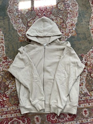 White Heavyweight Cotton Boxy Hoodie L - Image 1 of 3