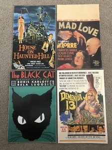 Four Horror Film Prints: 17.5 x 26 CM’s (Karloff/Corman/Lugosi) Black Cat Etc - Picture 1 of 6