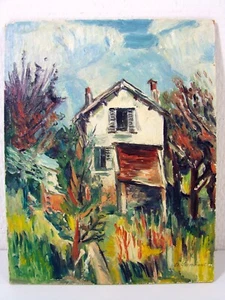 HSP XX° French School VIEW OF A HOUSE Signed Alain Panchout after Vlaminck - Picture 1 of 8