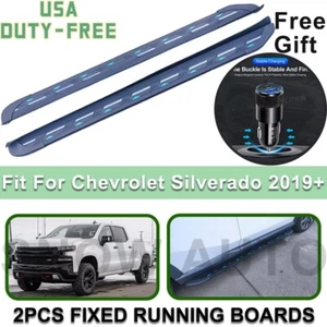 Fits Chevrolet Silverado 2019-2025 Fixed Running Boards Side Steps+CAR CHARGER - Picture 1 of 15