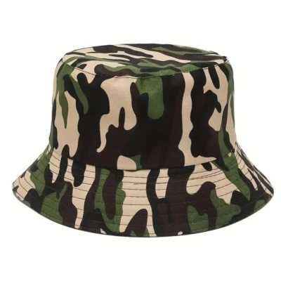 Army Camouflage Camo Bucket Hat Summer Sun Festival Bush Fishing Hunting Unisex - Image 1 of 2