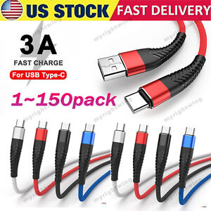 USB C Type C Charger Cable Lot Fast Charging for Samsung S23 S20 S21 S22 Cord