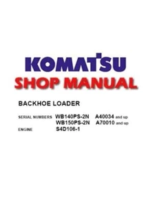 Service Repair Manual for Komatsu WB140PS-2N, WB150PS-2N Backhoe Loader. - Picture 1 of 1