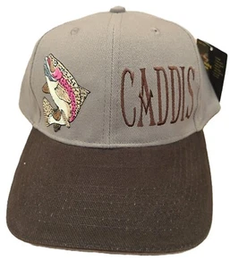 Mütze Caddis Regenbogenforelle Baseballmütze Kappe verstellbarer Riemen beige braun Angeln - Bild 1 von 6