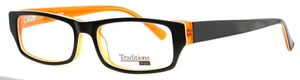 TRADITIONS LTD Miles BRN Dark Brown Orange Womens Rectangle Eyeglasses 49-15-140 - Picture 1 of 15
