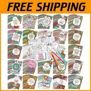 Adult Coloring Book with Inspiring Patterns - 144 Pcs - Picture 1 of 9