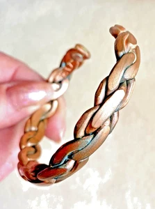 Handmade SERGIO LUB Magnetic THICK COPPER CHAIN Cuff Bracelet  Size Large - Picture 1 of 7