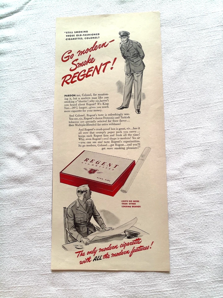 Cigarros Ad Regent da Segunda Guerra Mundial 1942 - Imagem 1 de 1