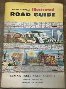 RARE Vintage PROMOTIONAL 1956 Rand McNally Road Guide Oklahoma Luman Insurance - Picture 1 of 8