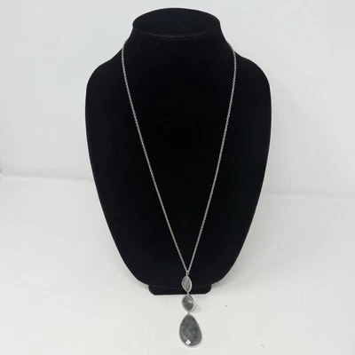 Collar colgante lágrima piedra labrodita semipreciosa natural Marcia Moran Foto 1 de 4