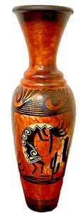 Jarrón de cerámica mexicana XL 30" arte popular maceta rústica arcilla Kokopelli suroeste - Imagen 1 de 11