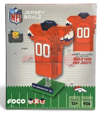 Conjunto de bloques de construcción 3D de camiseta de los Denver Broncos NFL BRXLZ Foto 1 de 4