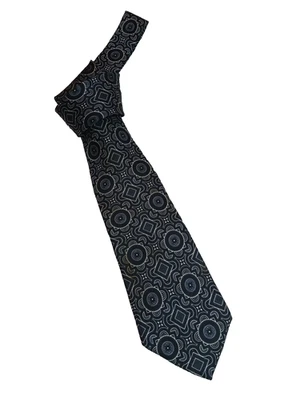 Nueva corbata de seda italiana geométrica blanca y negra CHRISTIAN DIOR $195 Qte_C Foto 1 de 4