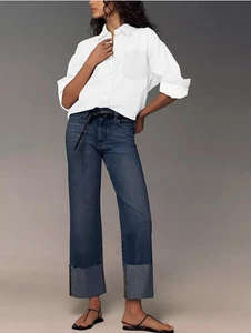 Pantalones de mezclilla KUNMI Jeans cintura alta pierna ancha - Imagen 1 de 3