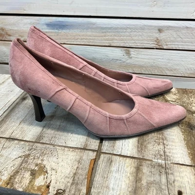 Zapatos de salón vintage Franco Sarto gamuza malva punta tacones clásicos retro 8 Foto 1 de 4